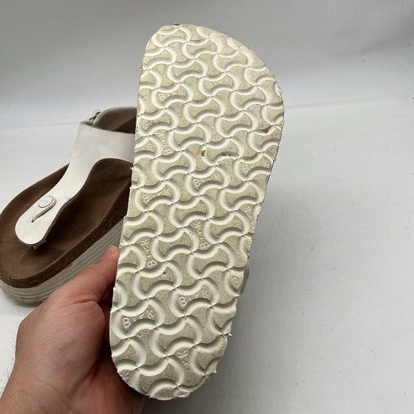 Papillio by Birkenstock White Gizeh Platform Sandals Shoes Size 40 Women’s US 9 - Picture 5 of 8
